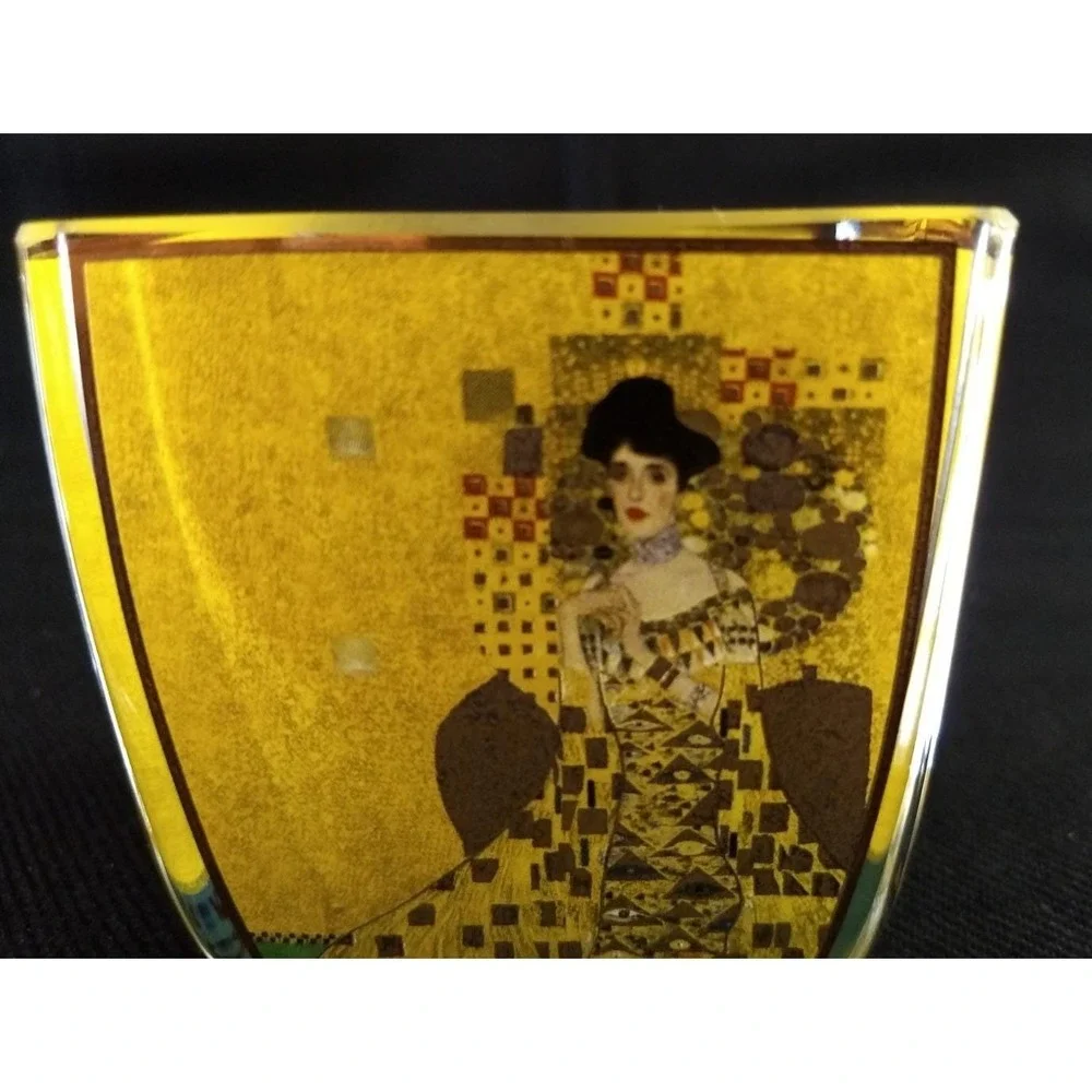 Goebel Artis Orbis Gustav Klimt Glass Votive Candle Holder Adele Bloch-Bauer NOS